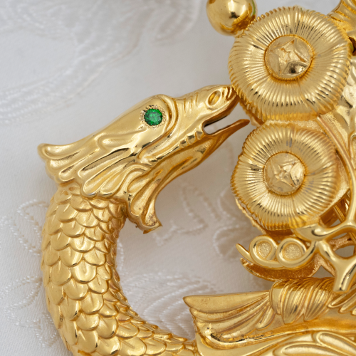 2.7.2889лп Жезл латунный с красными камнями в позолоте фото 6