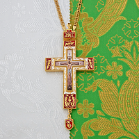 2.10.0541лпэ-2/1лп Крест наперсный латунный с эмалью в позолоте