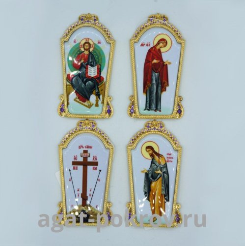 2.7.0654лп-К Набор икон на митру в позолоте