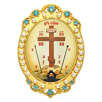 2.7.0442лп Икона на митру латунная в позолоте со вставками
