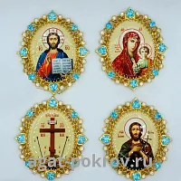 2.7.0133лп-К Набор икон на митру в позолоте