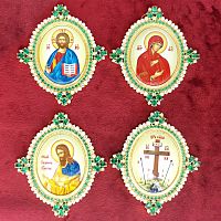 2.7.0458лп-К Набор икон на митру латунная в позолоте